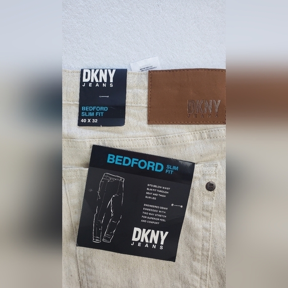 DKNY BEDFORD STRETCH SLIM STRAIGHT LEG BEIGE MEN'S SIZE 40 - Picture 12 of 13